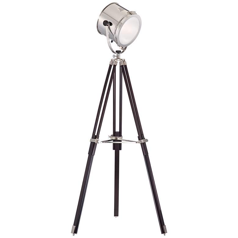 Image 1 Director's Chrome and Espresso Tripod Floor Lamp