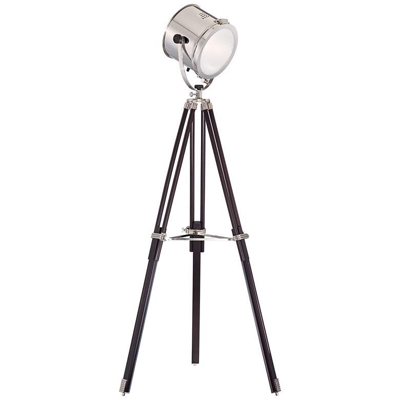 Image 1 Director&#39;s Chrome and Espresso Tripod Floor Lamp