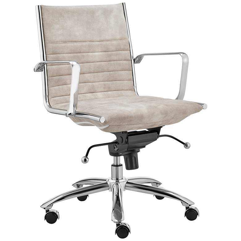 Image 1 Dirk Beige Velvet Fabric Adjustable Swivel Office Chair