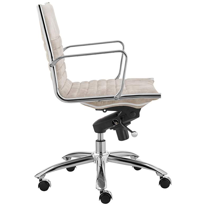 Image 5 Dirk Beige Velvet Fabric Adjustable Swivel Office Chair more views