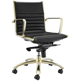 Image2 of Dirk Black Faux Leather Low Back Adjustable Office Chair