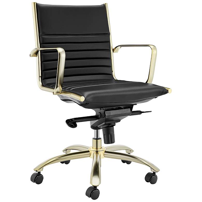 Image 2 Dirk Black Faux Leather Low Back Adjustable Office Chair
