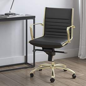 Image1 of Dirk Black Faux Leather Low Back Adjustable Office Chair