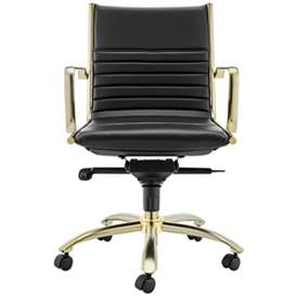 Image5 of Dirk Black Faux Leather Low Back Adjustable Office Chair more views
