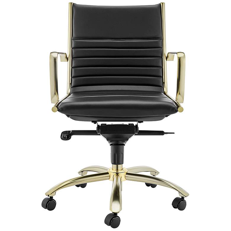 Image 5 Dirk Black Faux Leather Low Back Adjustable Office Chair more views