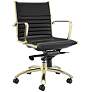 Dirk Black Faux Leather Low Back Adjustable Office Chair