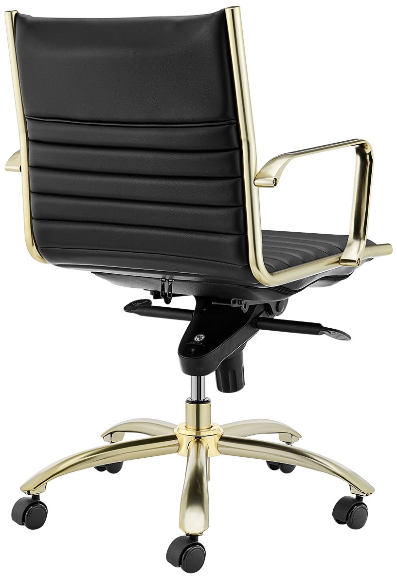 Dirk Black Faux Leather Low Back Adjustable Office Chair
