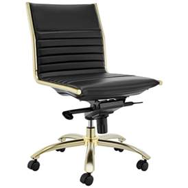 Image3 of Dirk Black Faux Leather Low Back Swivel Office Chair