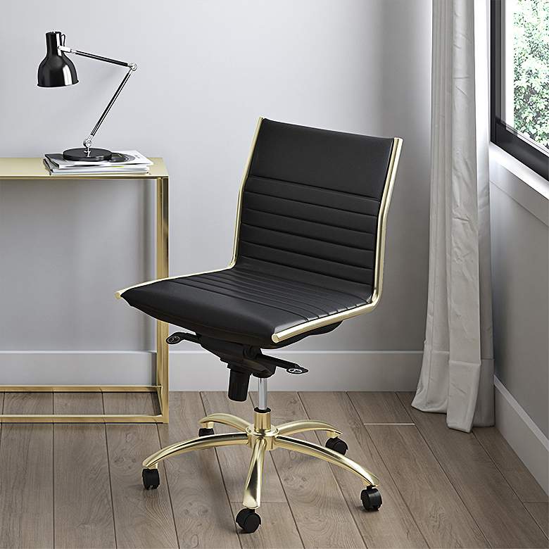 Dirk Black Faux Leather Low Back Swivel Office Chair