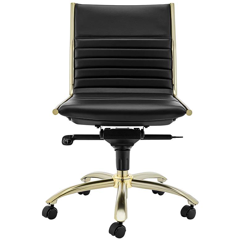 Image 6 Dirk Black Faux Leather Low Back Swivel Office Chair more views