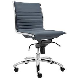Image1 of Dirk Blue Armless Adjustable Swivel Office Chair