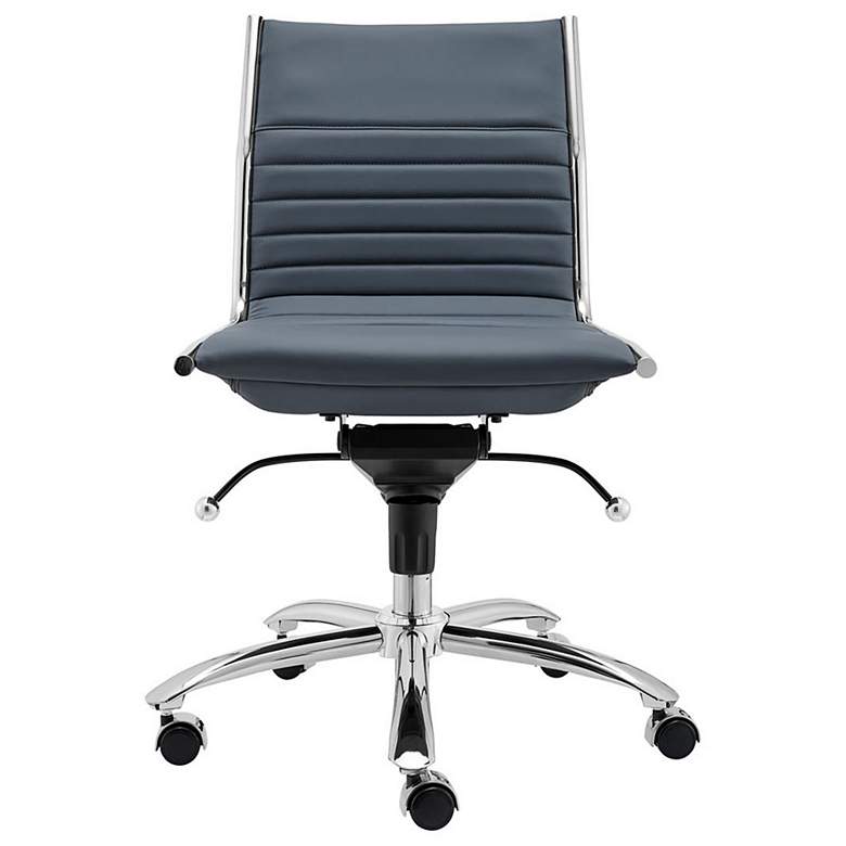 Image 2 Dirk Blue Armless Adjustable Swivel Office Chair more views