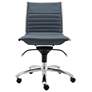 Dirk Blue Armless Adjustable Swivel Office Chair