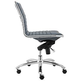 Image3 of Dirk Blue Armless Adjustable Swivel Office Chair more views