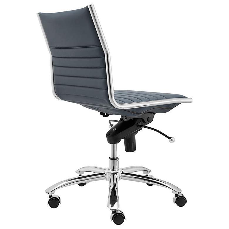 Image 4 Dirk Blue Armless Adjustable Swivel Office Chair more views