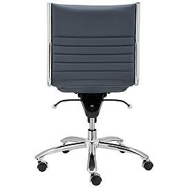 Image5 of Dirk Blue Armless Adjustable Swivel Office Chair more views