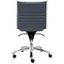 Dirk Blue Armless Adjustable Swivel Office Chair