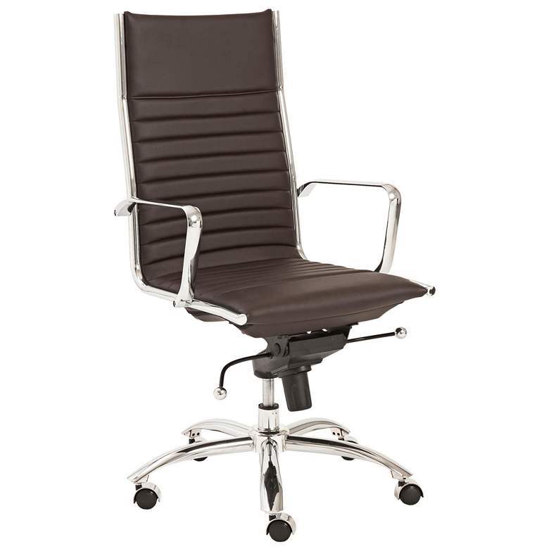 Dirk Brown Leatherette High Back Adjustable Office Chair more views