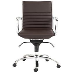 Dirk Brown Leatherette Low Back Adjustable Office Chair