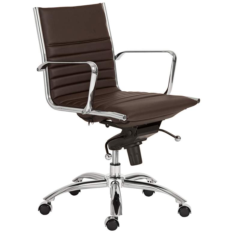 Image 3 Dirk Brown Leatherette Low Back Adjustable Office Chair more views