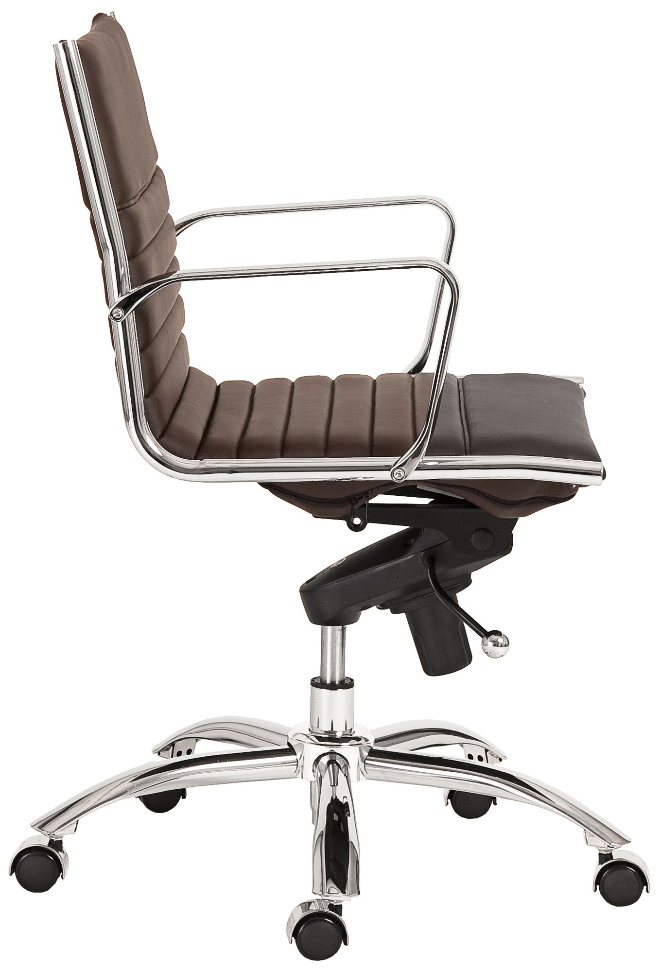 Image 4 Dirk Brown Leatherette Low Back Adjustable Office Chair more views