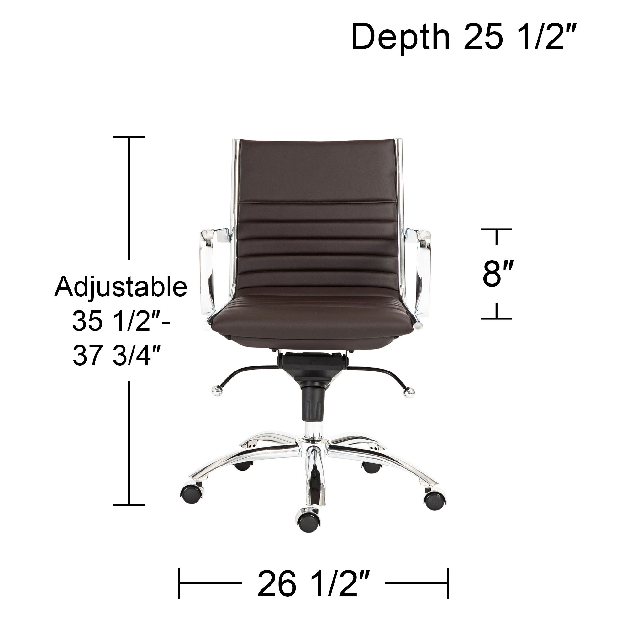 Dirk Brown Leatherette Low Back Adjustable Office Chair