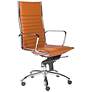 Dirk Cognac High Back Adjustable Swivel Office Chair