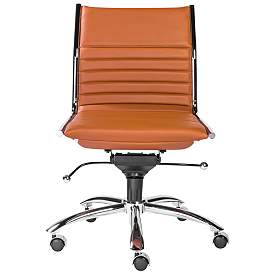 Image1 of Dirk Cognac Leatherette Armless Low Back Office Chair