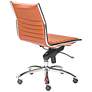Dirk Cognac Leatherette Armless Low Back Office Chair