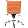 Dirk Cognac Leatherette Armless Low Back Office Chair