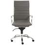 Dirk Gray Leatherette High Back Adjustable Modern Office Chair