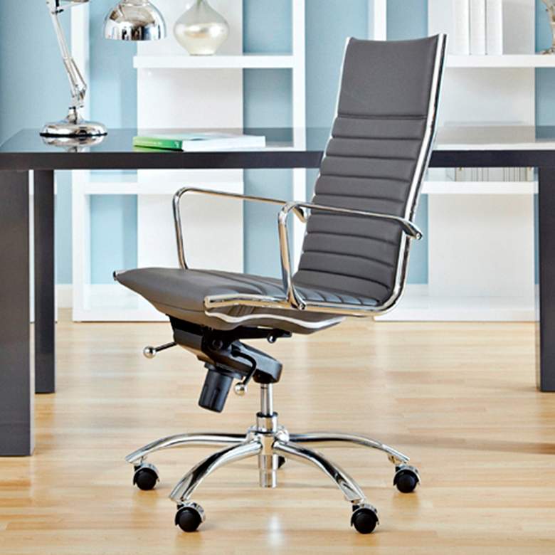 Image 1 Dirk Gray Leatherette High Back Adjustable Modern Office Chair