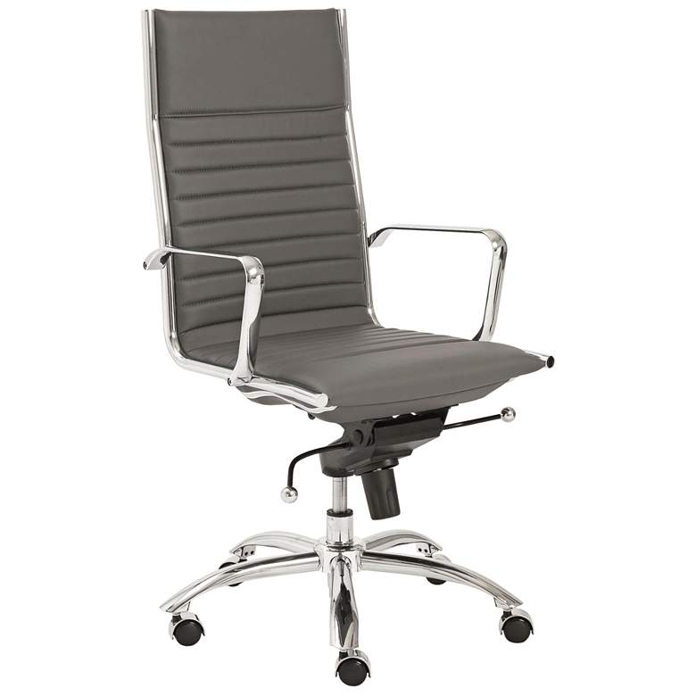 Image 3 Dirk Gray Leatherette High Back Adjustable Modern Office Chair more views