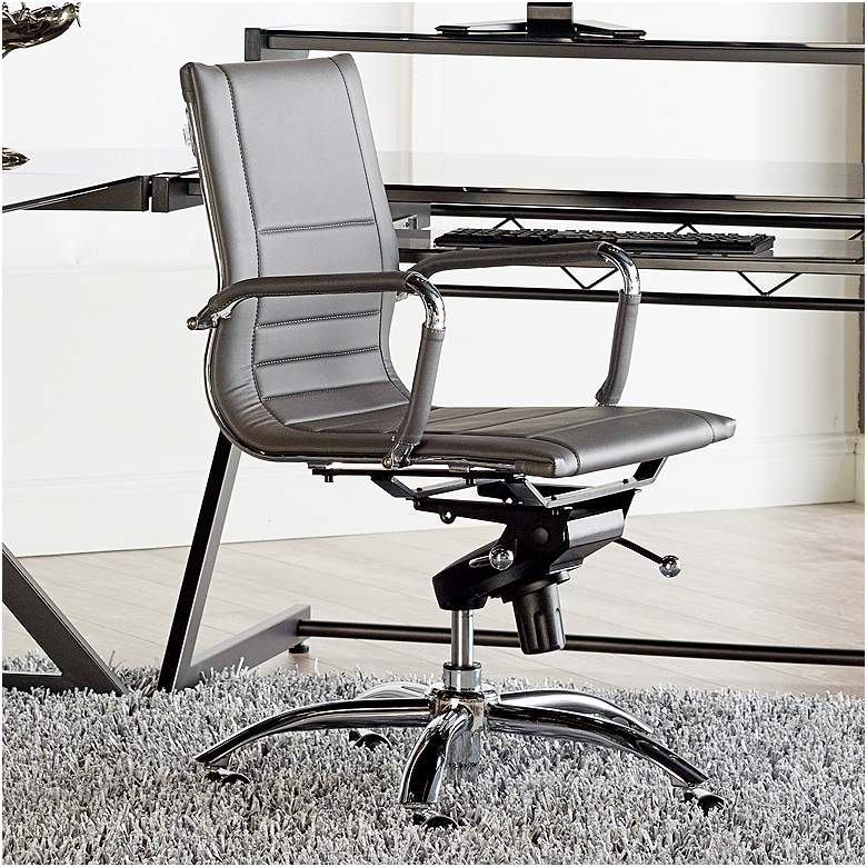 Image 1 Dirk Gray Low Back Adjustable Swivel Office Chair