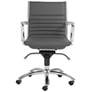 Dirk Gray Low Back Adjustable Swivel Office Chair