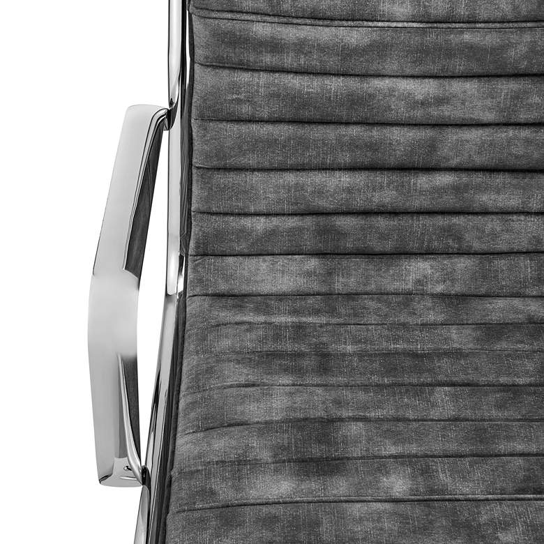 Image 2 Dirk Gray Velvet Fabric Adjustable Swivel Office Chair more views