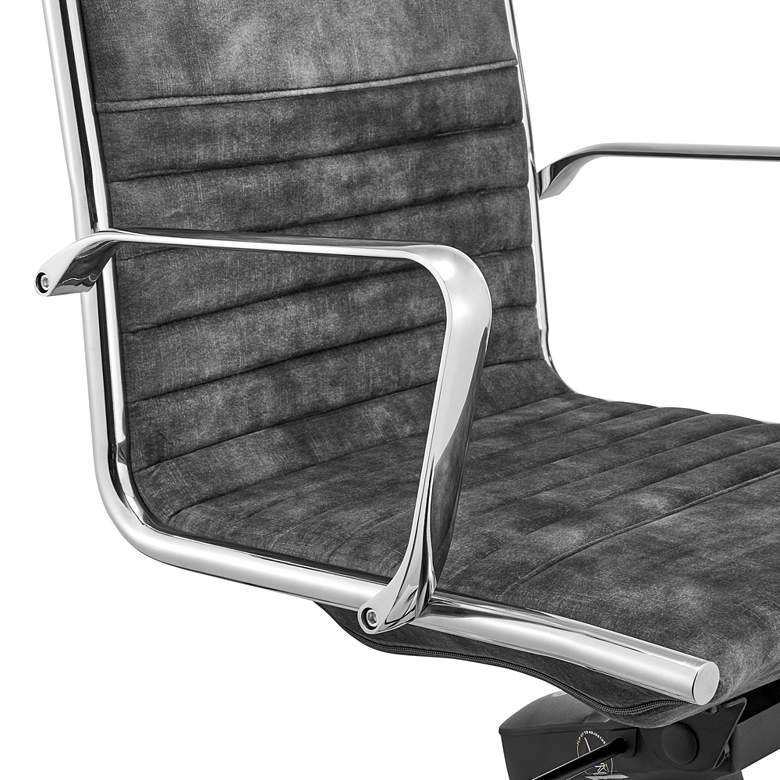 Image 3 Dirk Gray Velvet Fabric Adjustable Swivel Office Chair more views