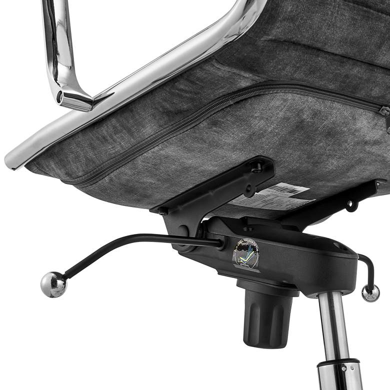 Image 4 Dirk Gray Velvet Fabric Adjustable Swivel Office Chair more views