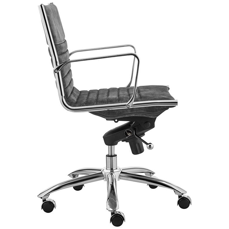 Image 6 Dirk Gray Velvet Fabric Adjustable Swivel Office Chair more views