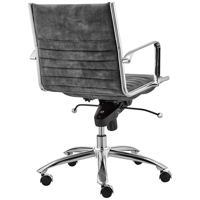 Image 7 Dirk Gray Velvet Fabric Adjustable Swivel Office Chair more views