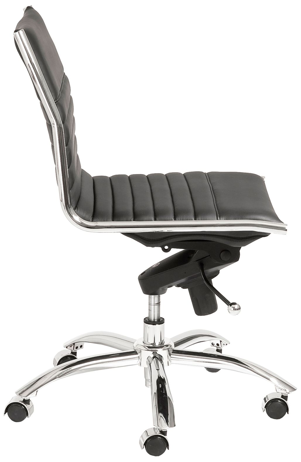 Thumbnail3 of Dirk Low Back Armless Black Office Chair more views