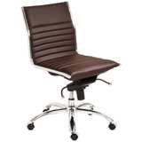 Dirk Low Back Armless Brown Office Chair