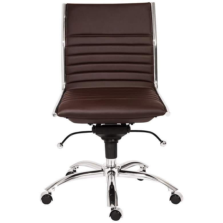 Image 2 Dirk Low Back Armless Brown Office Chair more views