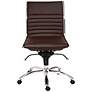 Dirk Low Back Armless Brown Office Chair
