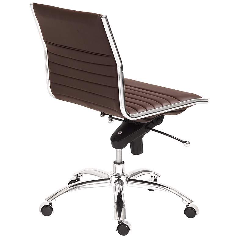 Image 4 Dirk Low Back Armless Brown Office Chair more views