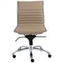 Dirk Taupe Armless Adjustable Swivel Office Chair