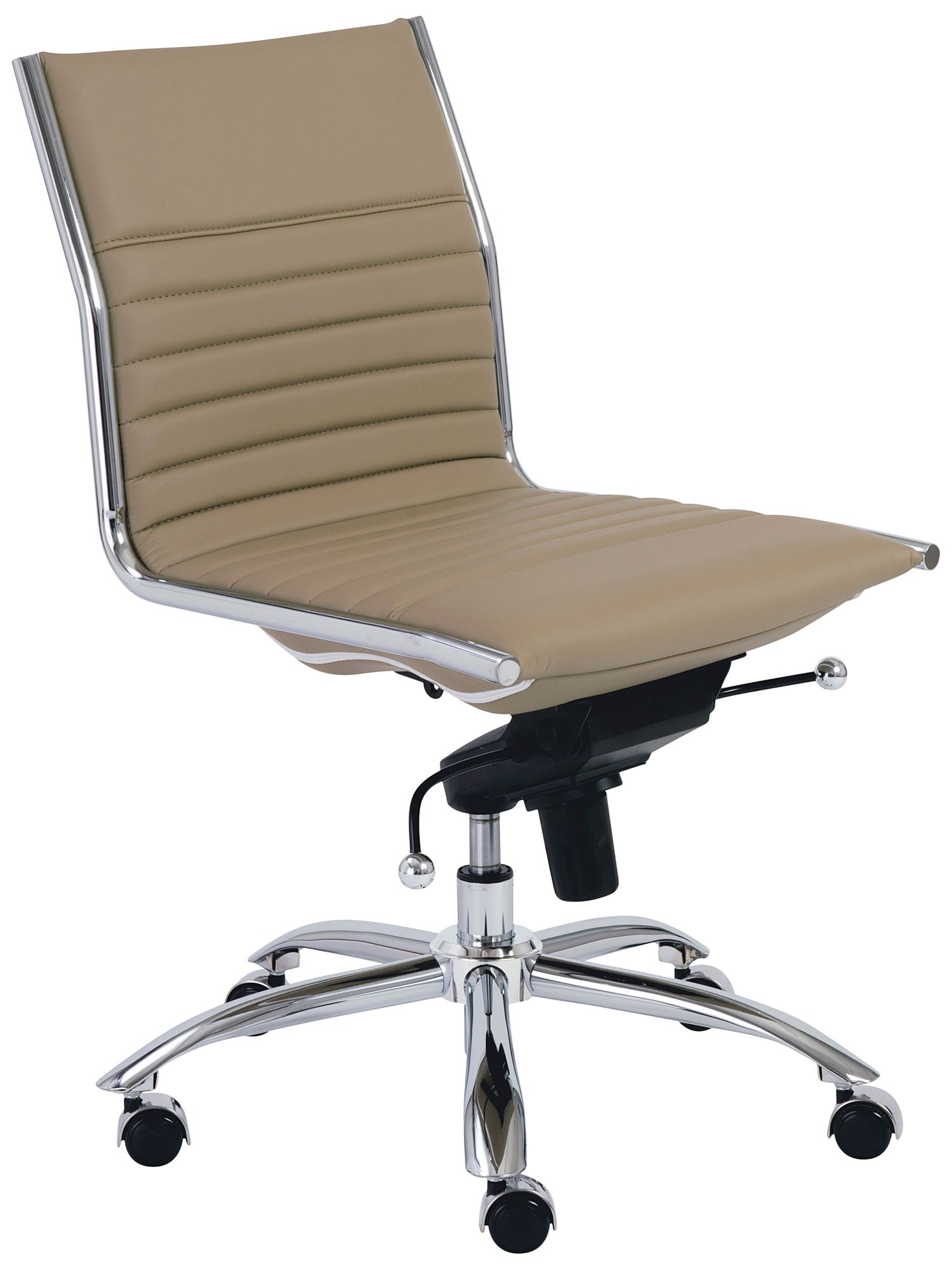 Image 2 Dirk Taupe Armless Adjustable Swivel Office Chair more views