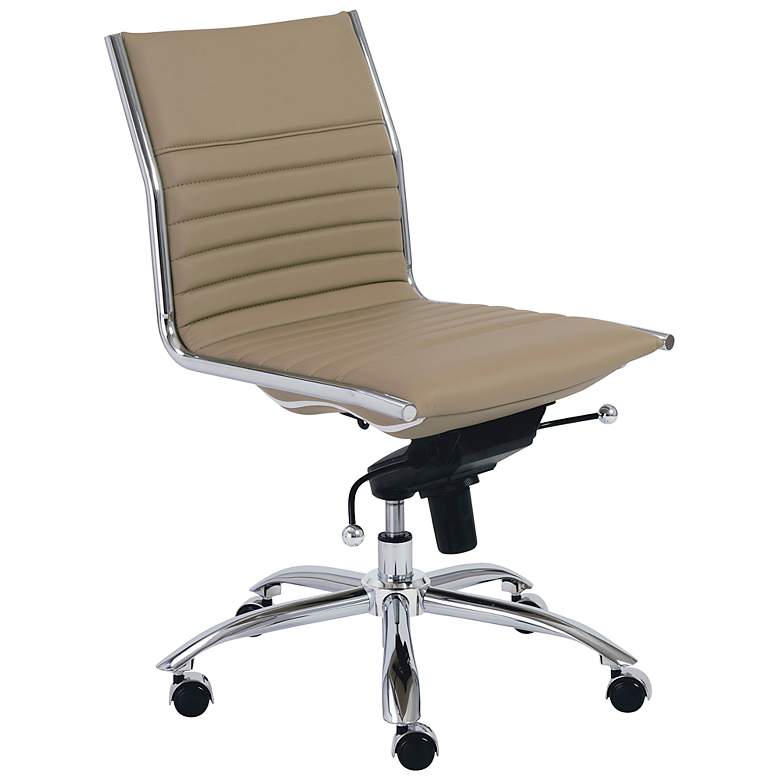 Image 2 Dirk Taupe Armless Adjustable Swivel Office Chair more views