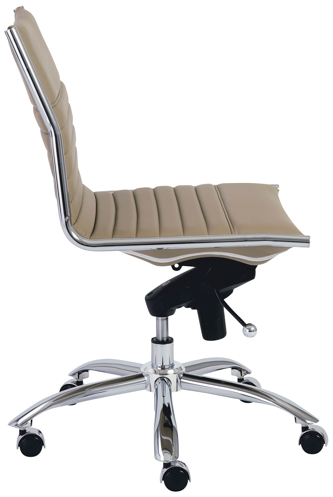 Image 3 Dirk Taupe Armless Adjustable Swivel Office Chair more views