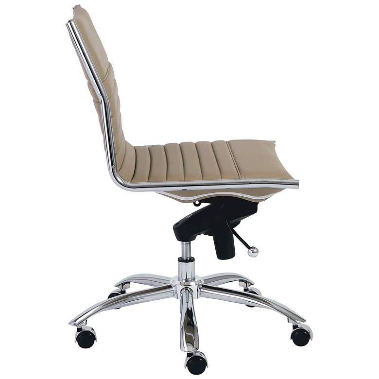 Image 3 Dirk Taupe Armless Adjustable Swivel Office Chair more views